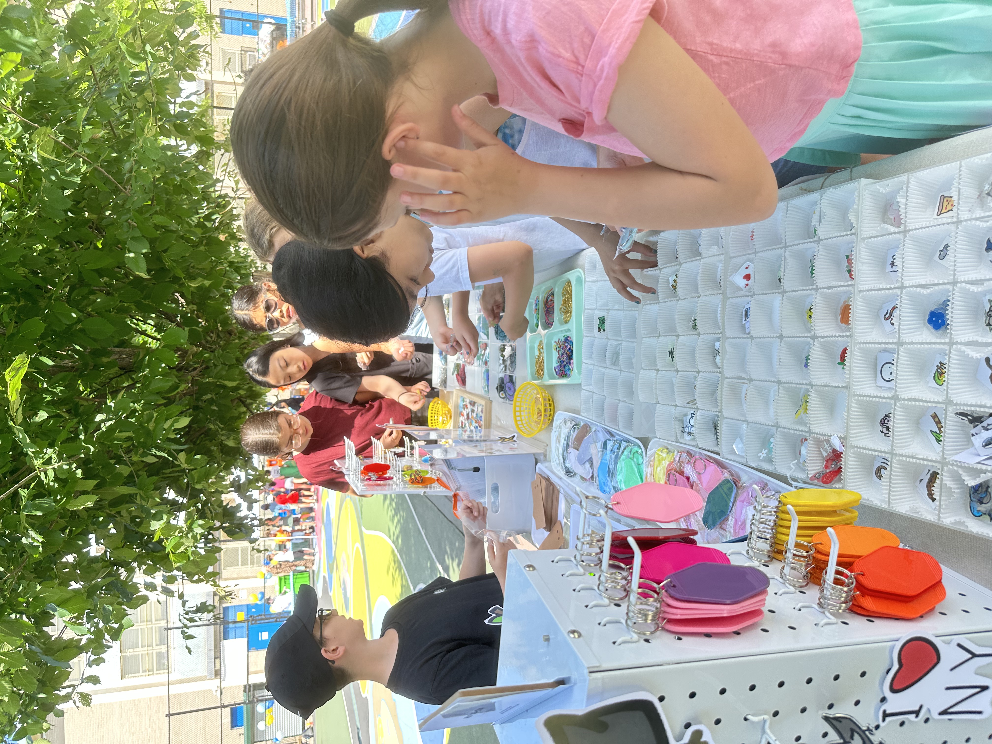 PS38 kids at charm table